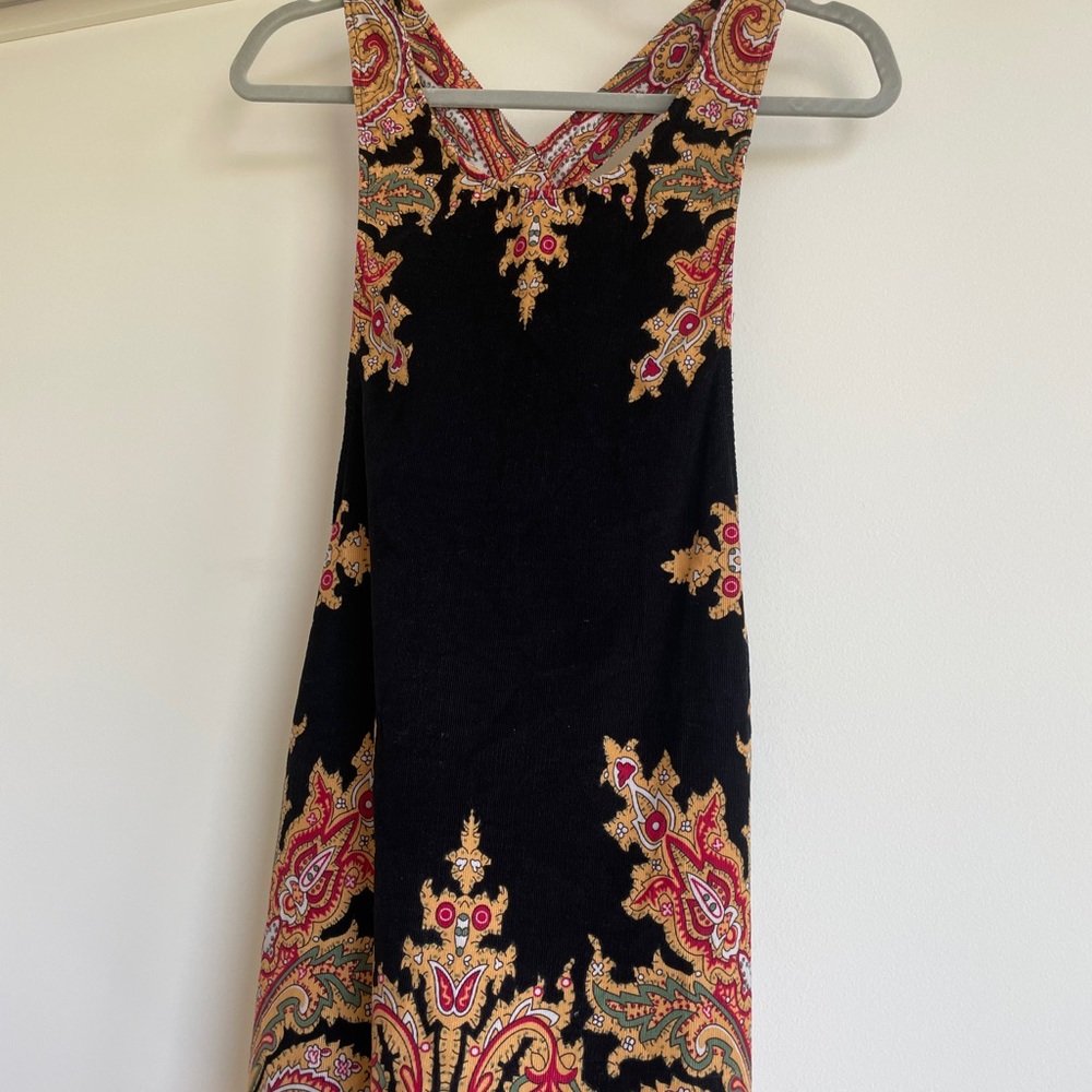Free People Courderoy Boho Paisley mini dress